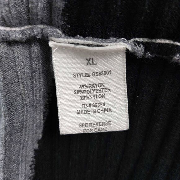 Madison + Hudson Sweater Womens XL Black Gray White Colorblock Ribbed Dolman - Picture 7 of 10